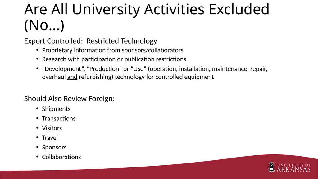 Export Control Considerations March 9, 2016 RAP - slide 15 of 28
