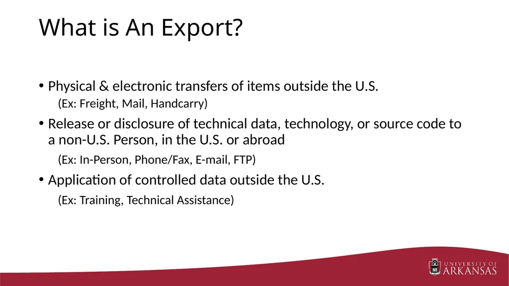 Export Control Considerations March 9, 2016 RAP - slide 4 of 28