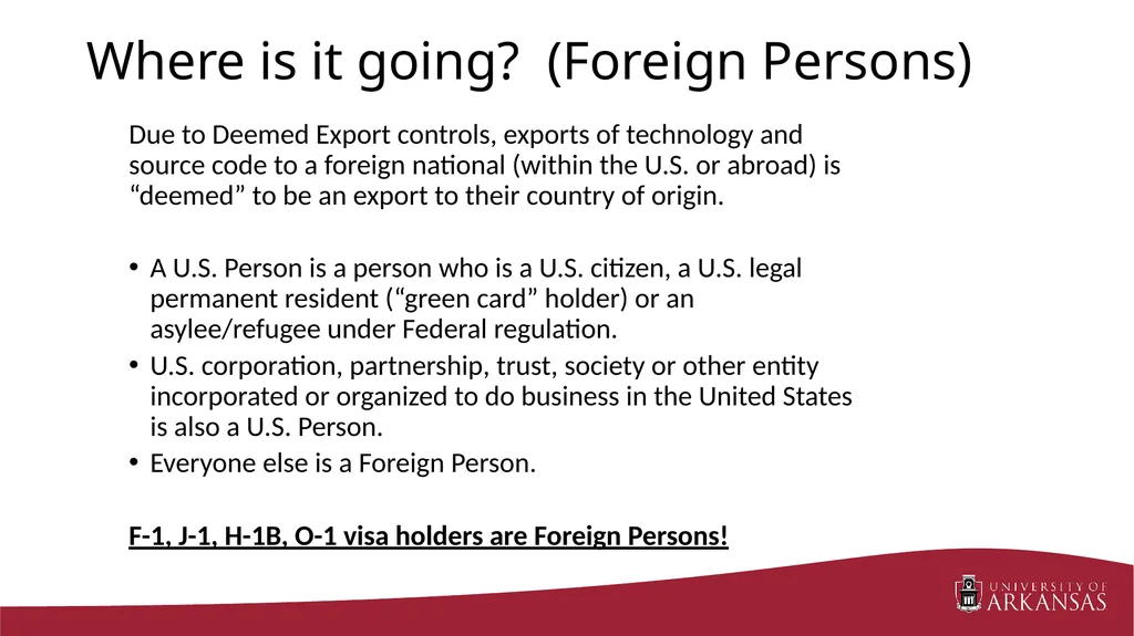 Export Control Considerations March 9, 2016 RAP - slide 11 of 28