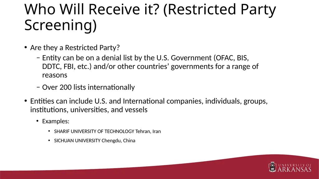 Export Control Considerations March 9, 2016 RAP - slide 12 of 28