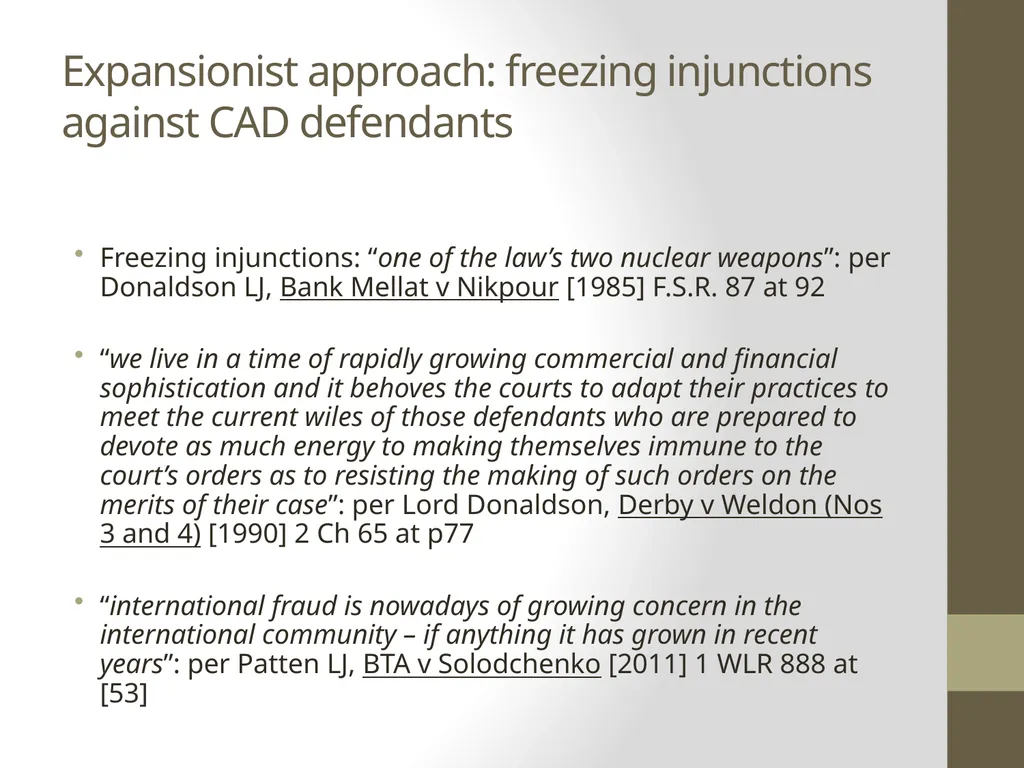 Current thinking on piercing the corporate veil - slide 3 of 20