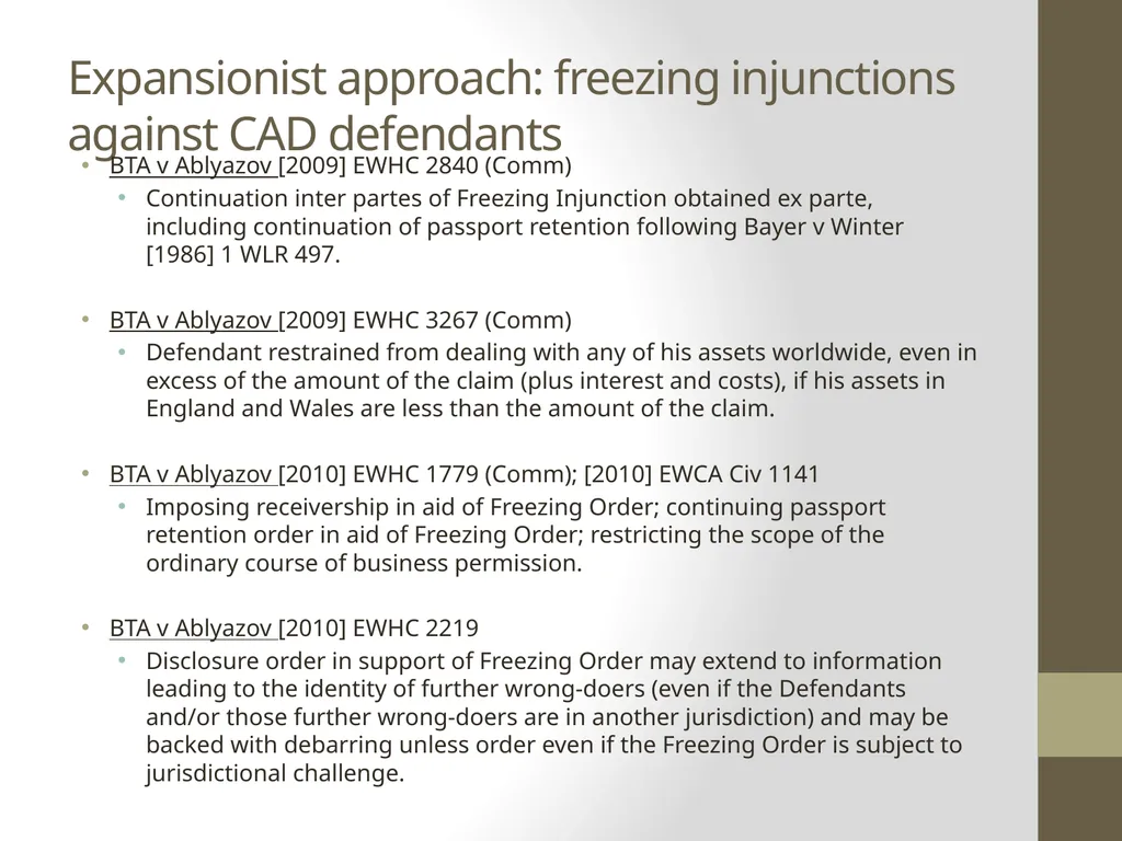 Current thinking on piercing the corporate veil - slide 4 of 20