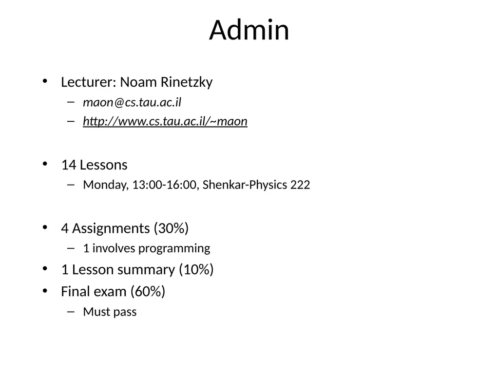 Program Analysis and Verification 0368-4479 Noam - slide 2 of 82