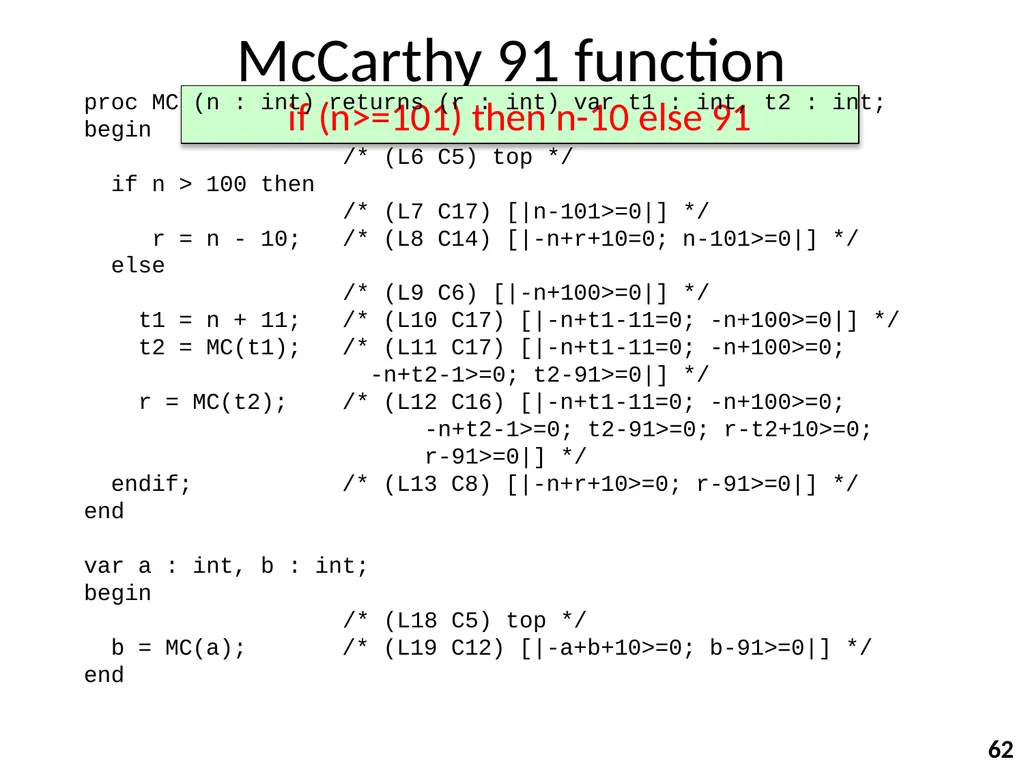 Program Analysis and Verification 0368-4479 Noam - slide 62 of 82