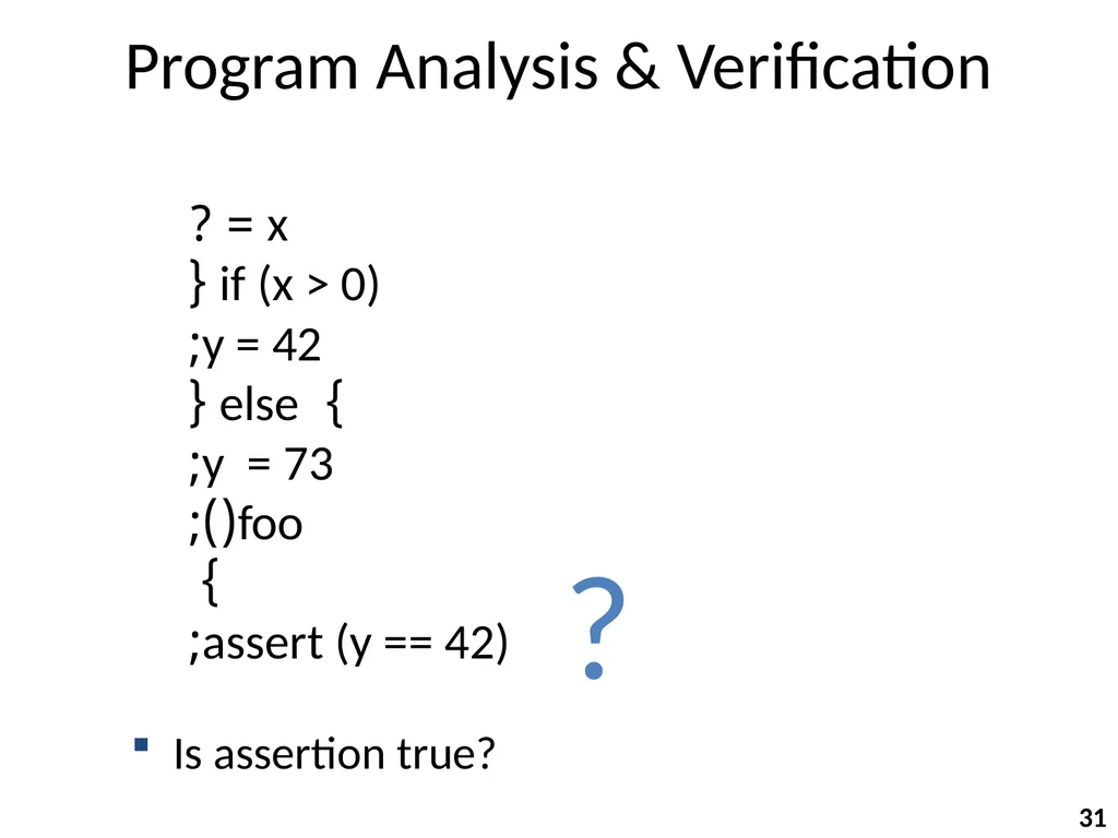 Program Analysis and Verification 0368-4479 Noam - slide 31 of 82