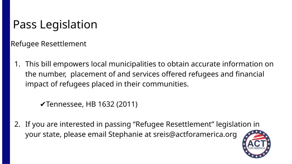 Act for America (Insert Chapter Location Here) - slide 12 of 16