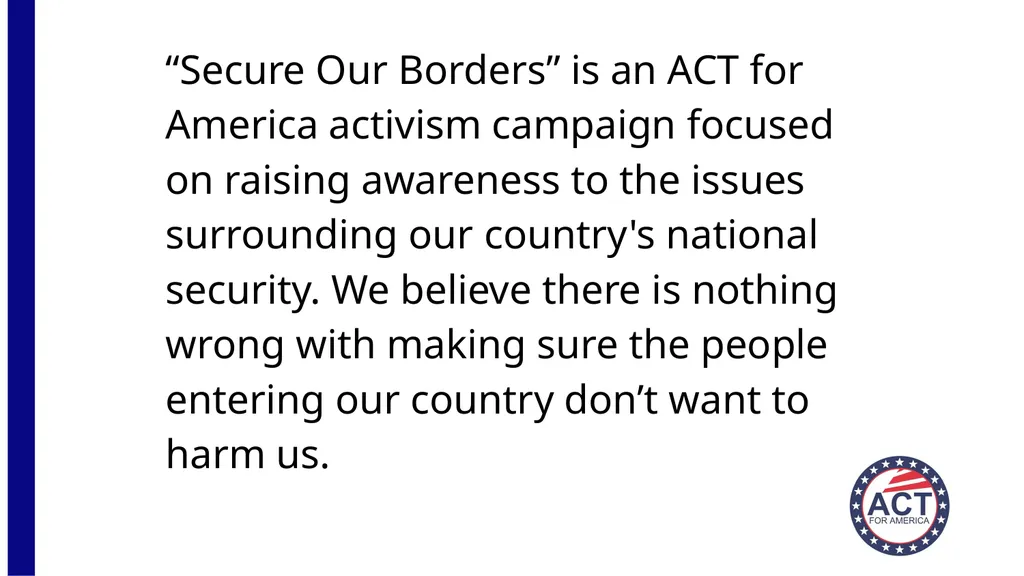 Act for America (Insert Chapter Location Here) - slide 2 of 16