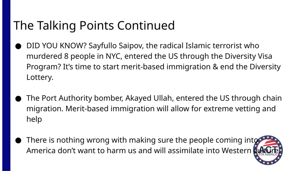 Act for America (Insert Chapter Location Here) - slide 4 of 16