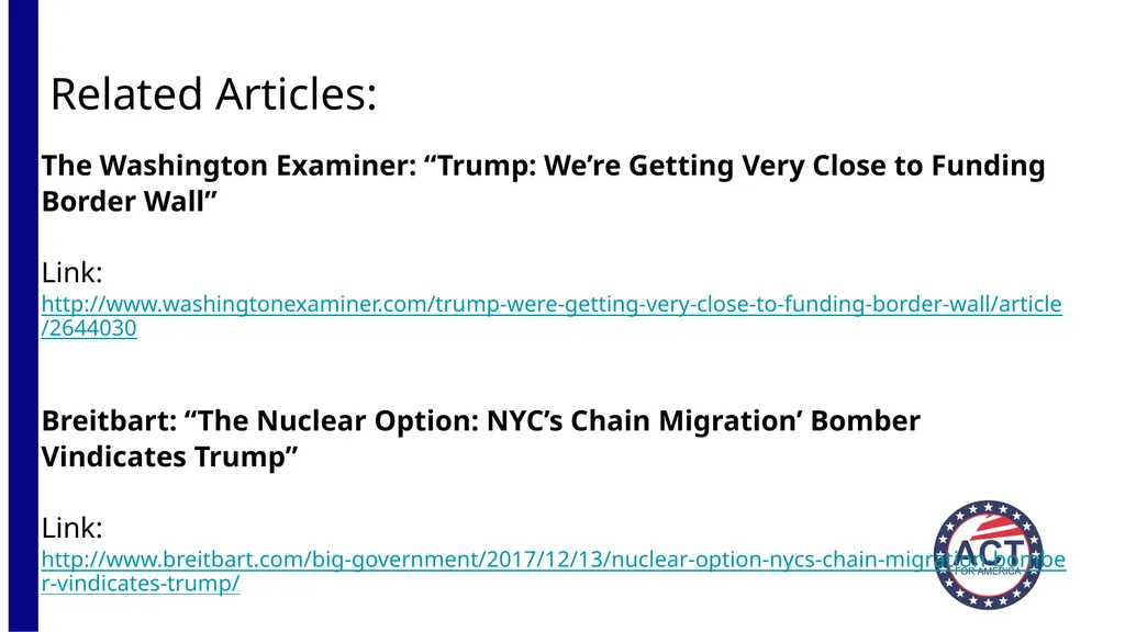 Act for America (Insert Chapter Location Here) - slide 7 of 16