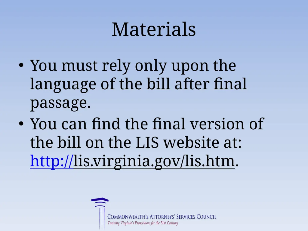 Virginia Legislative Update 2019 for Law - slide 3 of 137