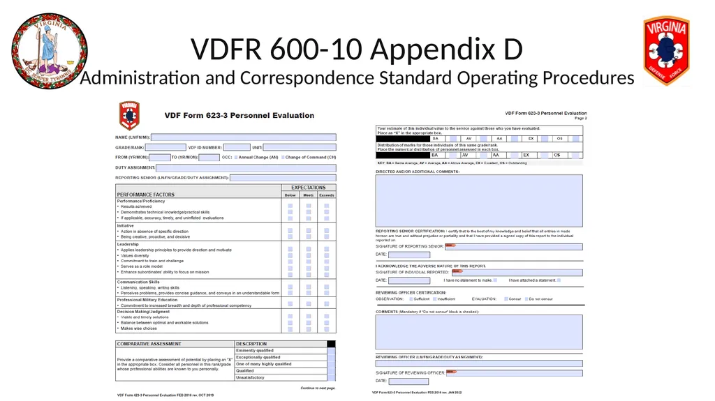 VIRGINIA DEFENSE FORCE Administration, Personnel - slide 39 of 116
