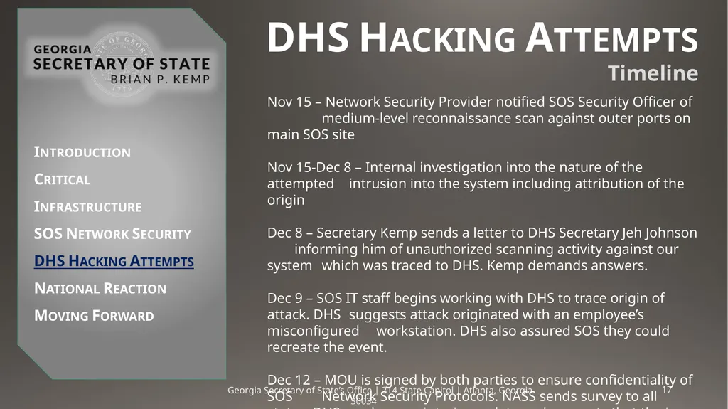 Critical Infrastructure & DHS Hacking Attempts - slide 17 of 26