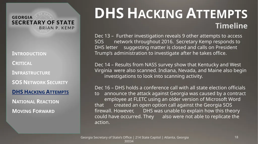 Critical Infrastructure & DHS Hacking Attempts - slide 18 of 26
