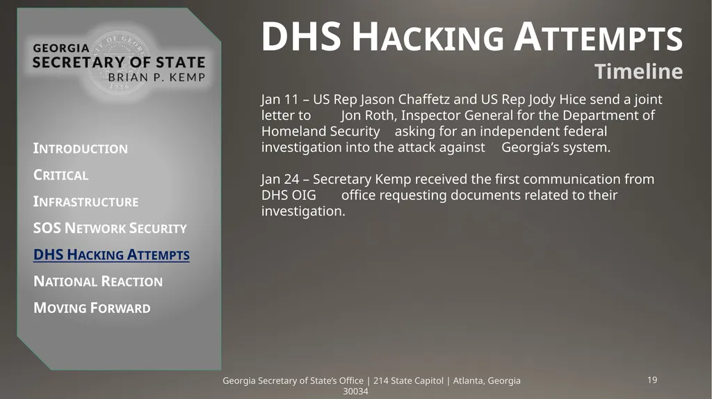 Critical Infrastructure & DHS Hacking Attempts - slide 19 of 26