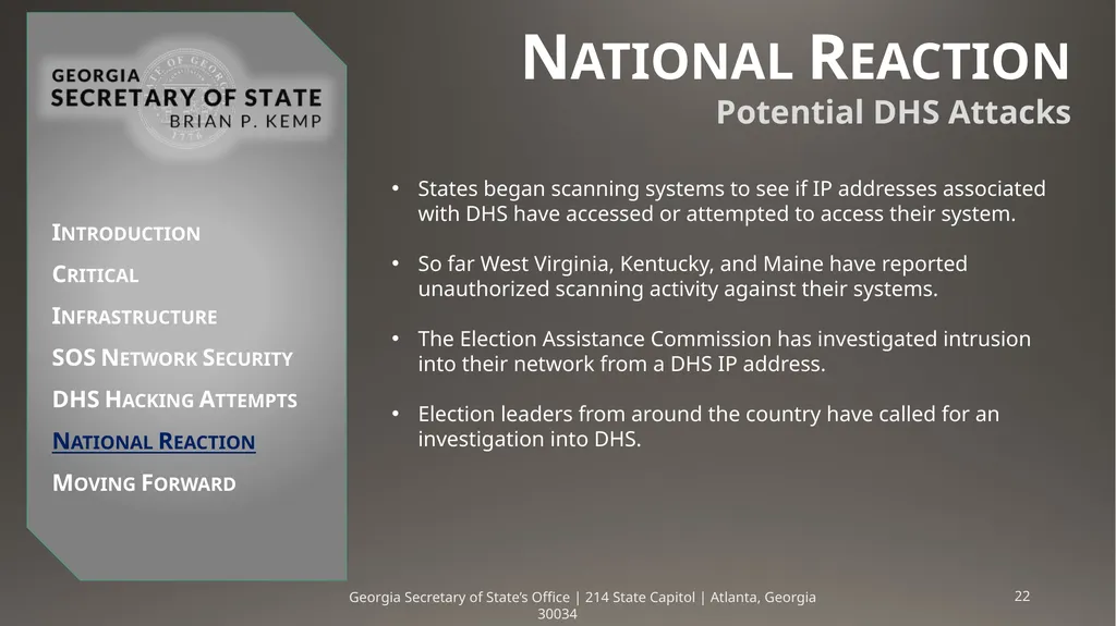 Critical Infrastructure & DHS Hacking Attempts - slide 22 of 26