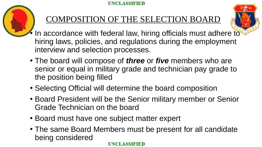 SELECTION BOARD TRAINING HAWAII NATIONAL GUARD - slide 14 of 48