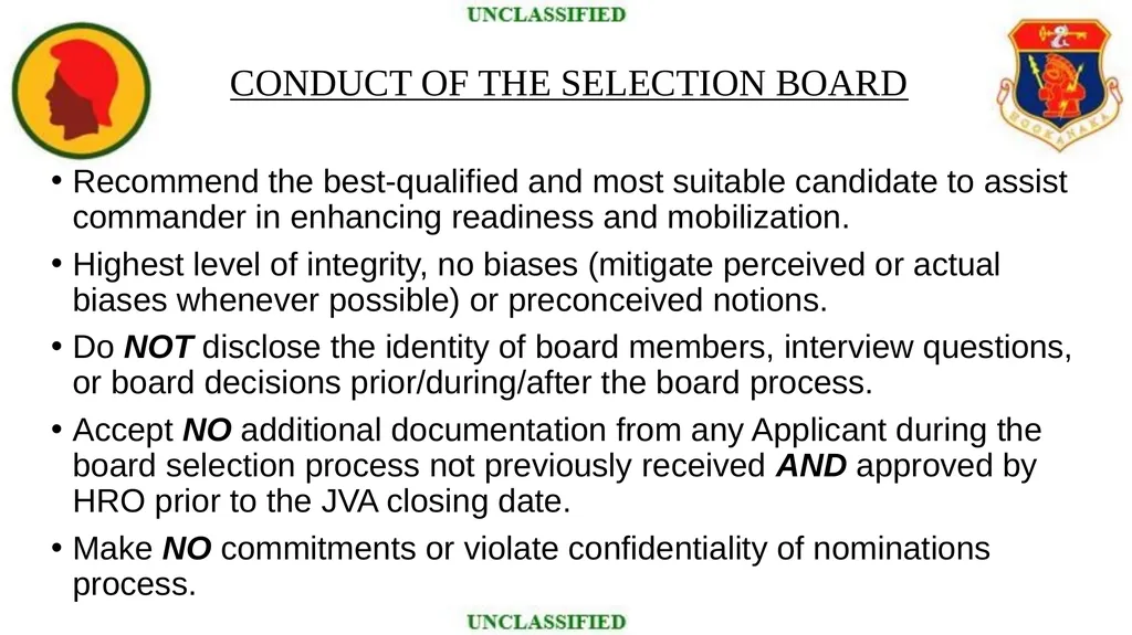 SELECTION BOARD TRAINING HAWAII NATIONAL GUARD - slide 18 of 48