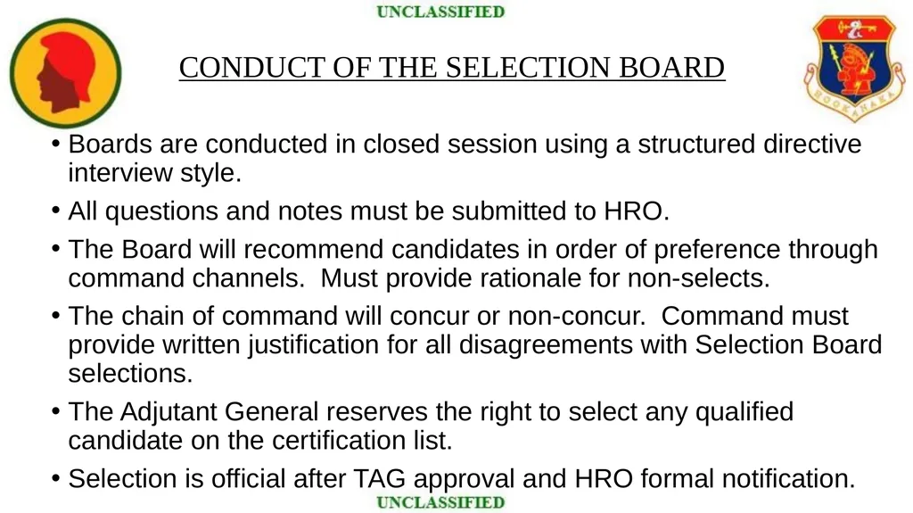 SELECTION BOARD TRAINING HAWAII NATIONAL GUARD - slide 19 of 48