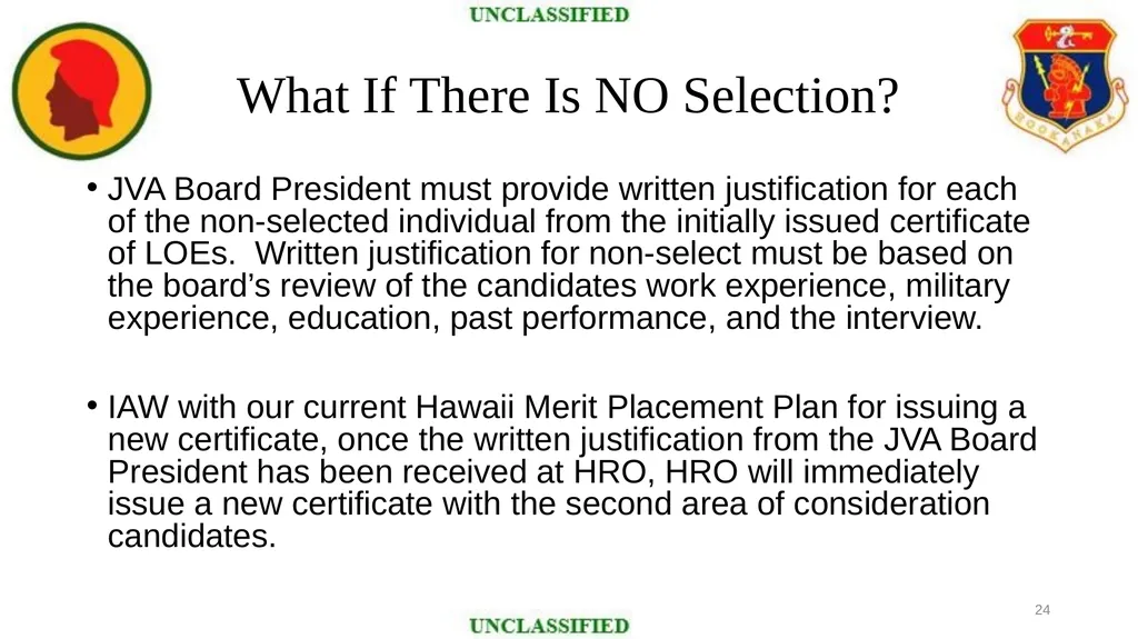 SELECTION BOARD TRAINING HAWAII NATIONAL GUARD - slide 24 of 48