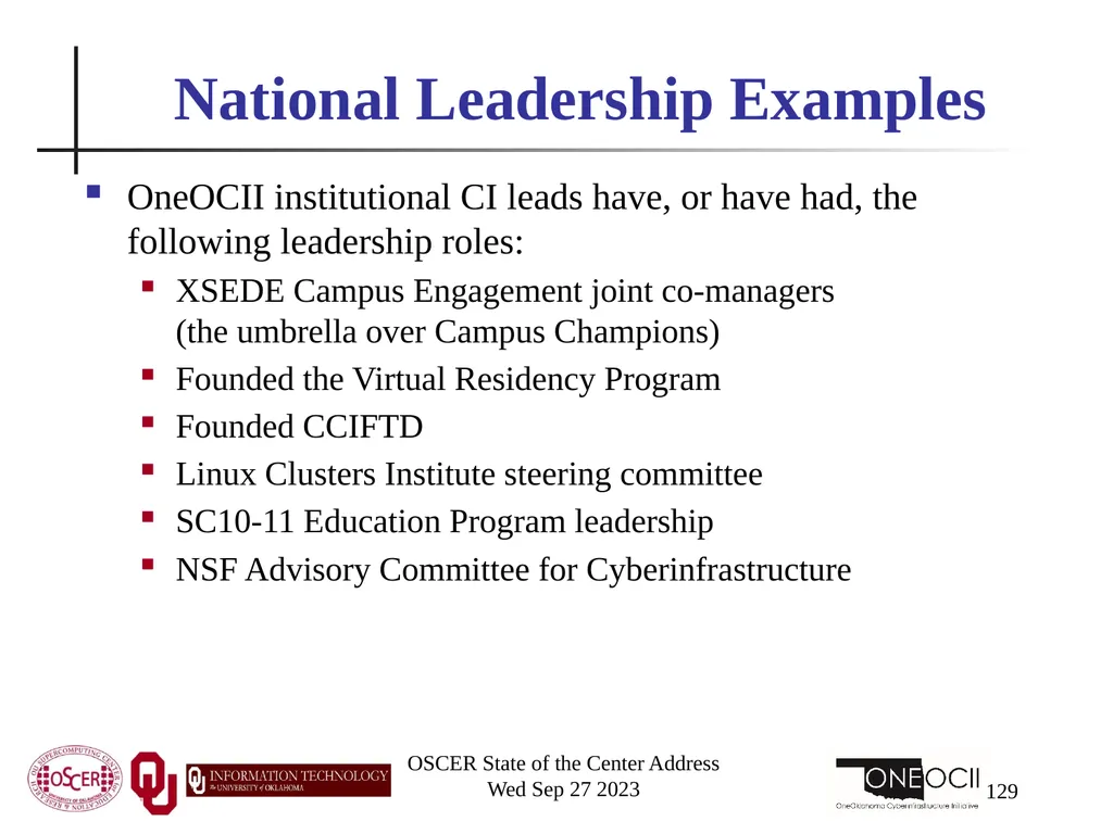 Oklahoma Supercomputing Symposium 2023 Happy 22nd - slide 129 of 160