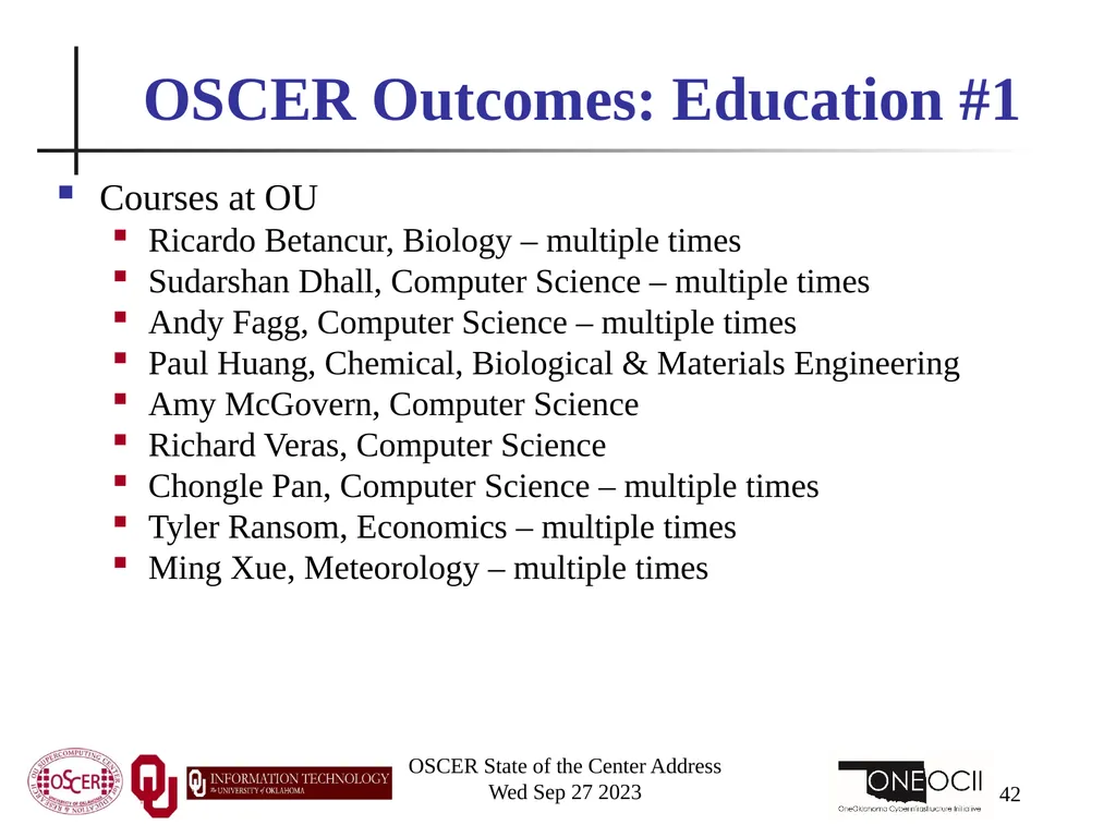 Oklahoma Supercomputing Symposium 2023 Happy 22nd - slide 42 of 160