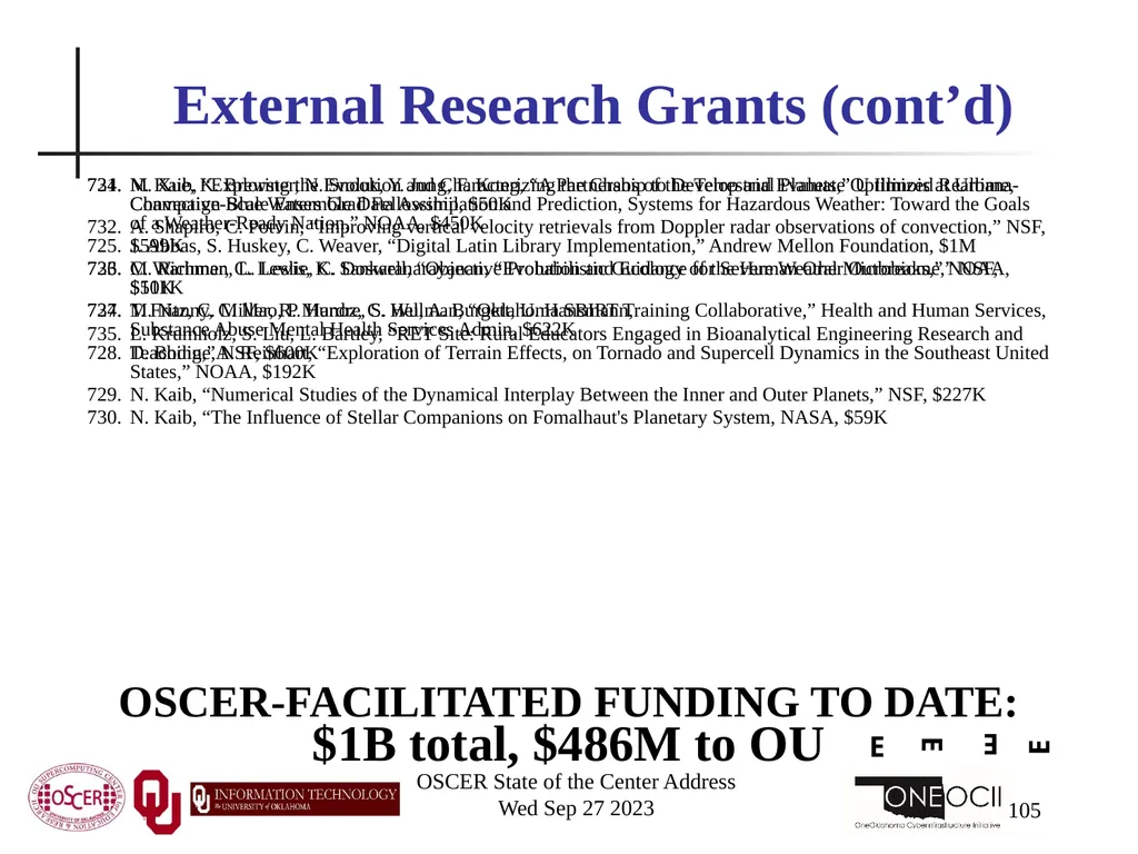 Oklahoma Supercomputing Symposium 2023 Happy 22nd - slide 105 of 160