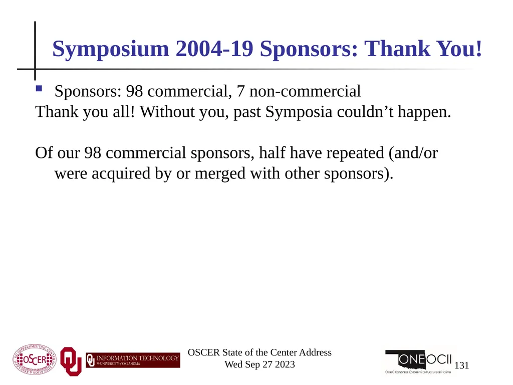Oklahoma Supercomputing Symposium 2023 Happy 22nd - slide 131 of 160