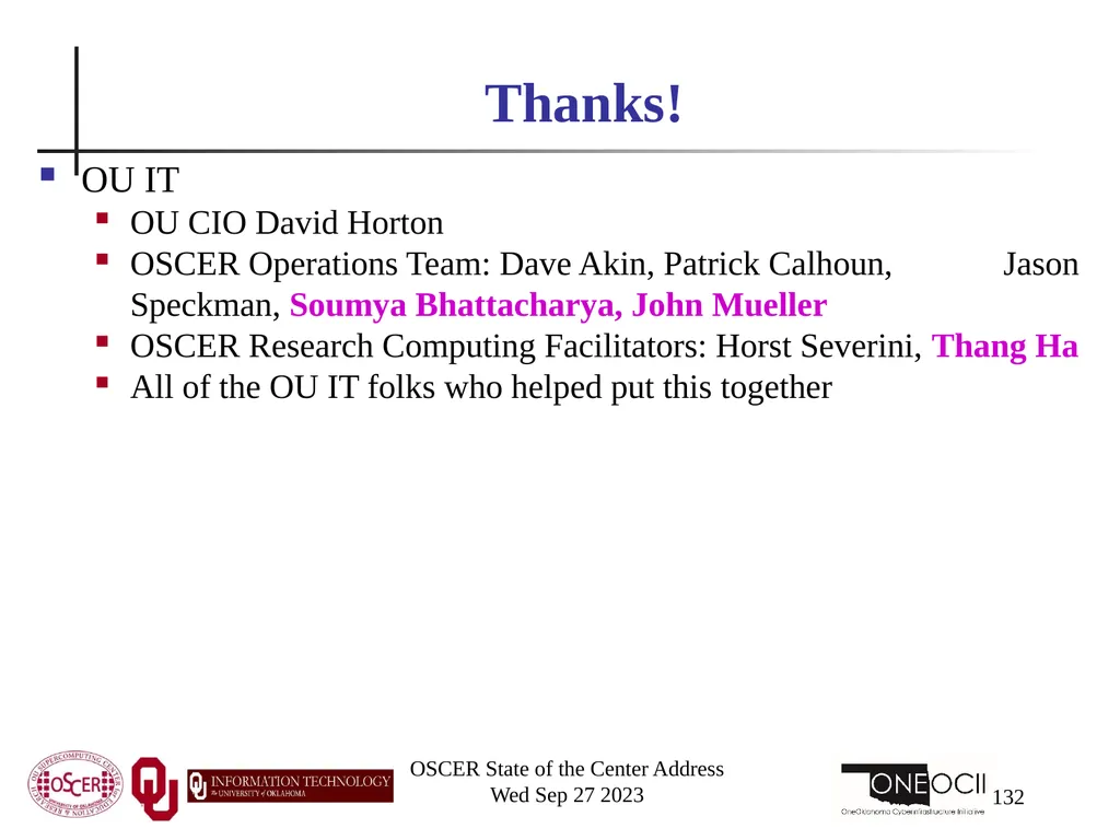 Oklahoma Supercomputing Symposium 2023 Happy 22nd - slide 132 of 160