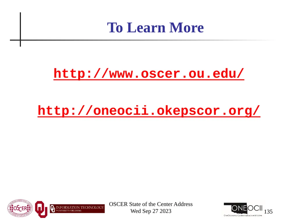 Oklahoma Supercomputing Symposium 2023 Happy 22nd - slide 135 of 160