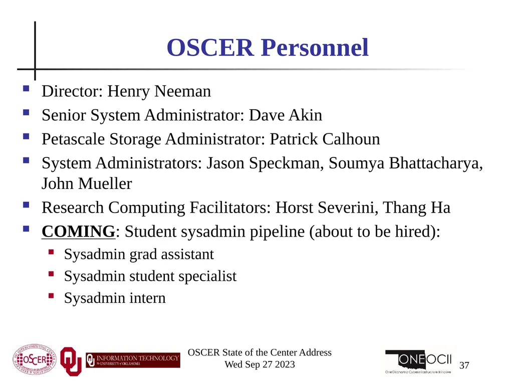 Oklahoma Supercomputing Symposium 2023 Happy 22nd - slide 37 of 160