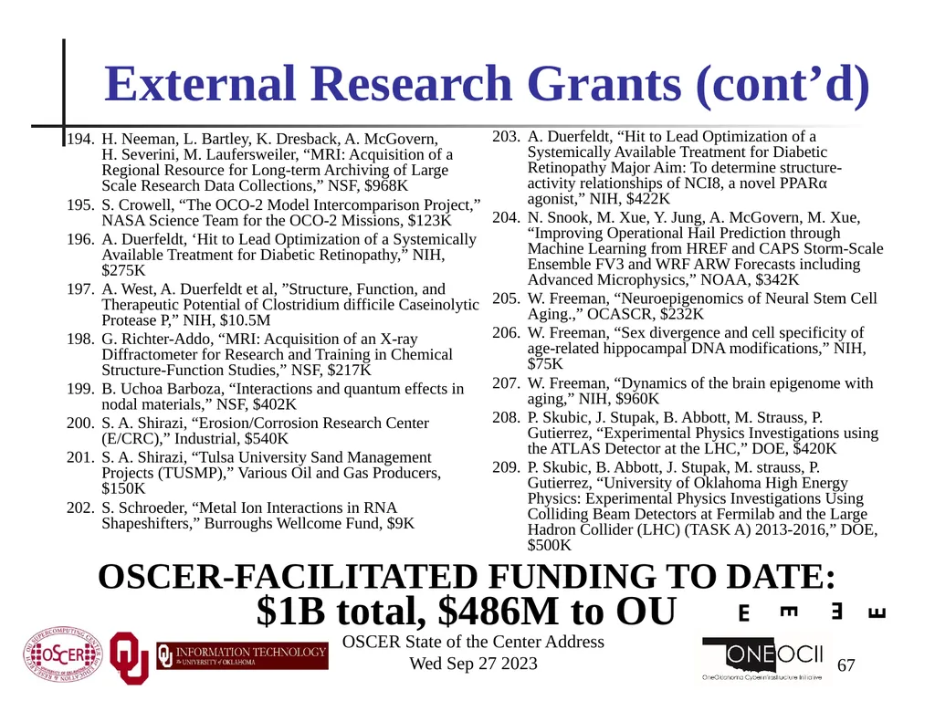 Oklahoma Supercomputing Symposium 2023 Happy 22nd - slide 67 of 160