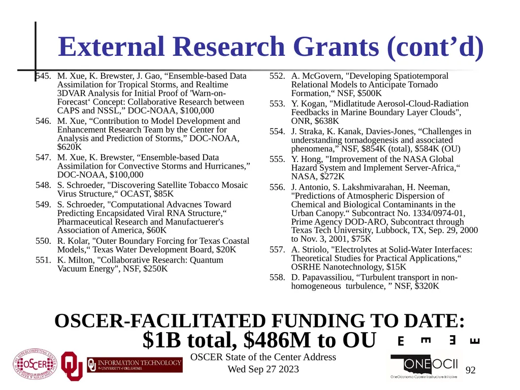 Oklahoma Supercomputing Symposium 2023 Happy 22nd - slide 92 of 160
