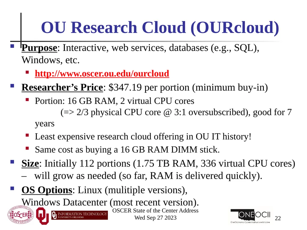 Oklahoma Supercomputing Symposium 2023 Happy 22nd - slide 22 of 160