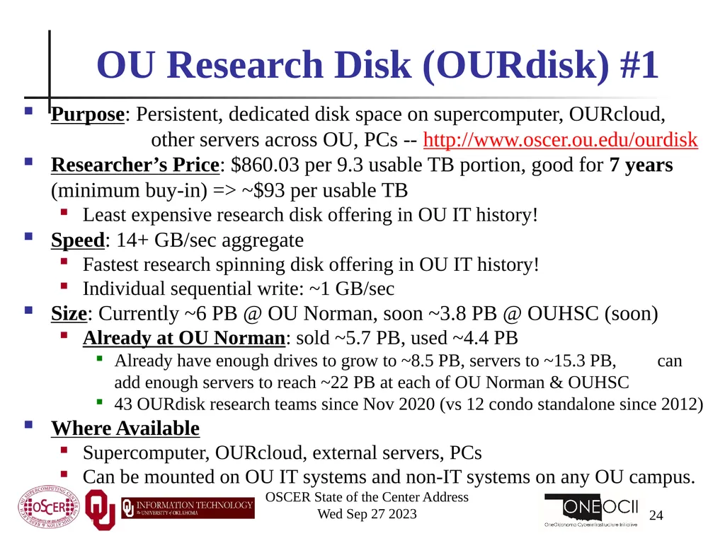 Oklahoma Supercomputing Symposium 2023 Happy 22nd - slide 24 of 160