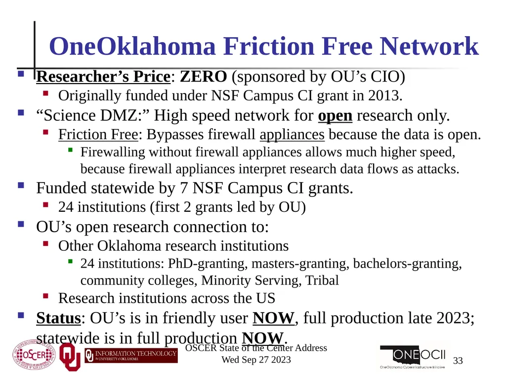 Oklahoma Supercomputing Symposium 2023 Happy 22nd - slide 33 of 160