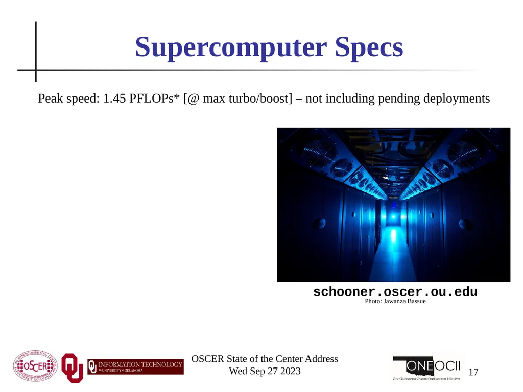 Oklahoma Supercomputing Symposium 2023 Happy 22nd - slide 17 of 160