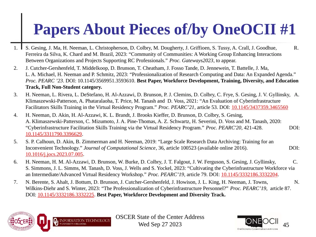 Oklahoma Supercomputing Symposium 2023 Happy 22nd - slide 45 of 160