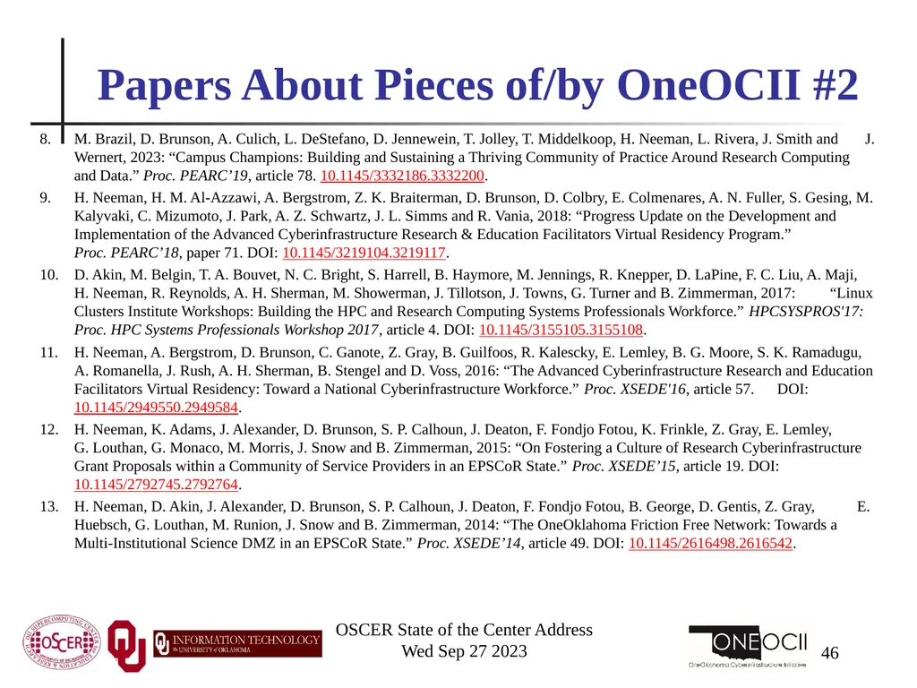 Oklahoma Supercomputing Symposium 2023 Happy 22nd - slide 46 of 160