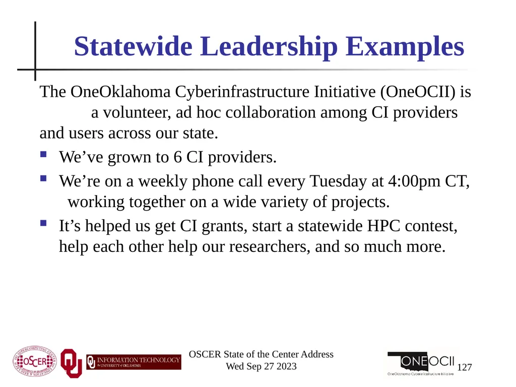 Oklahoma Supercomputing Symposium 2023 Happy 22nd - slide 127 of 160