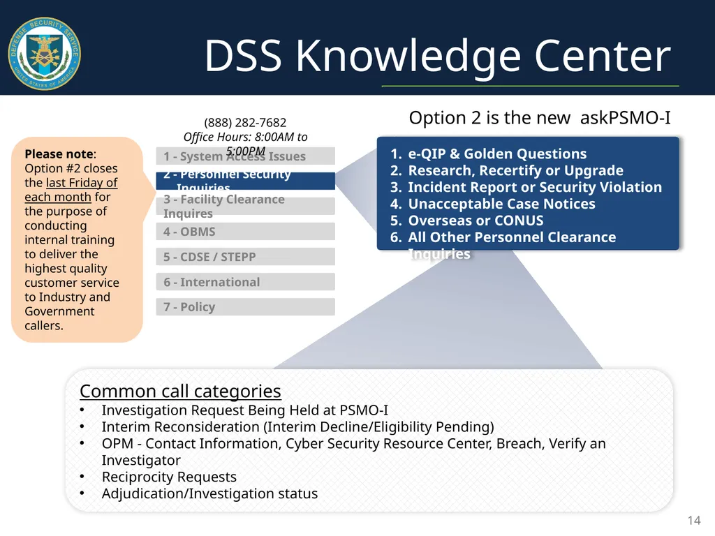 Personnel Security Update January 2017 Presented - slide 14 of 21