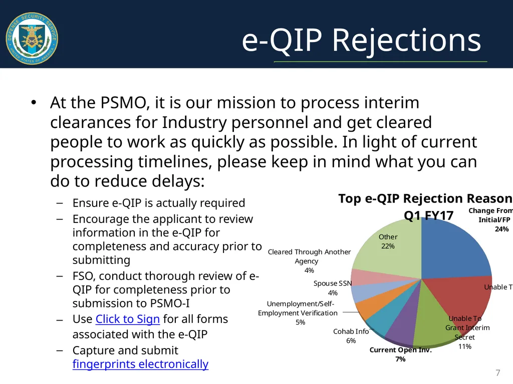 Personnel Security Update January 2017 Presented - slide 7 of 21