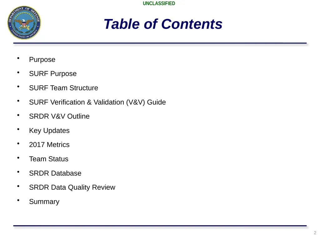Presented by: Marc Russo, NCCA SURF Process Update - slide 2 of 23