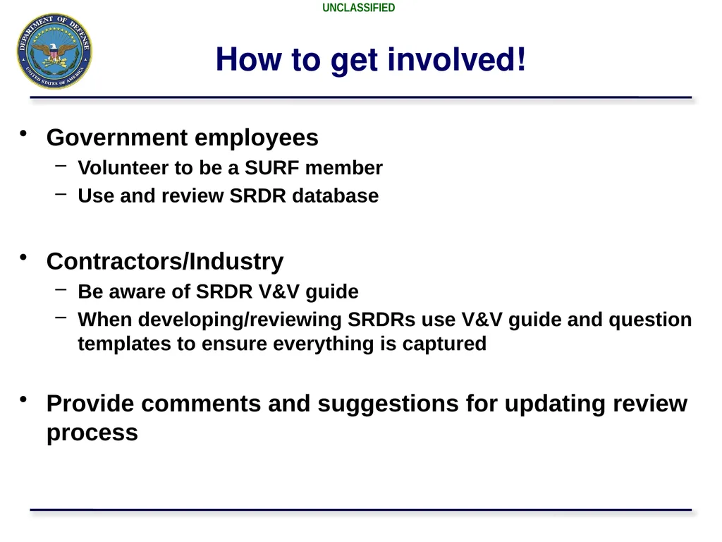 Presented by: Marc Russo, NCCA SURF Process Update - slide 17 of 23