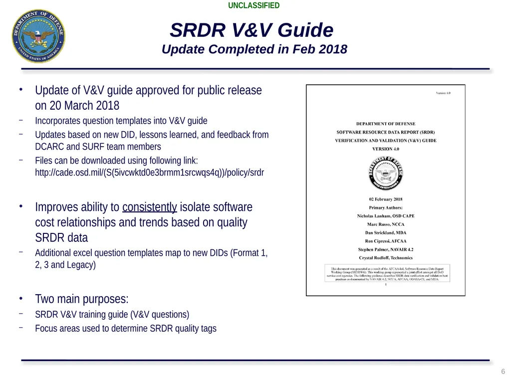 Presented by: Marc Russo, NCCA SURF Process Update - slide 6 of 23