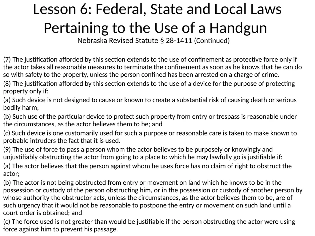 Nebraska State Patrol Concealed Handgun Permit - slide 157 of 173