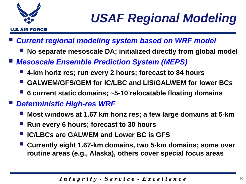 1 U.S. Air Force Global Weather Modeling: Status - slide 10 of 14