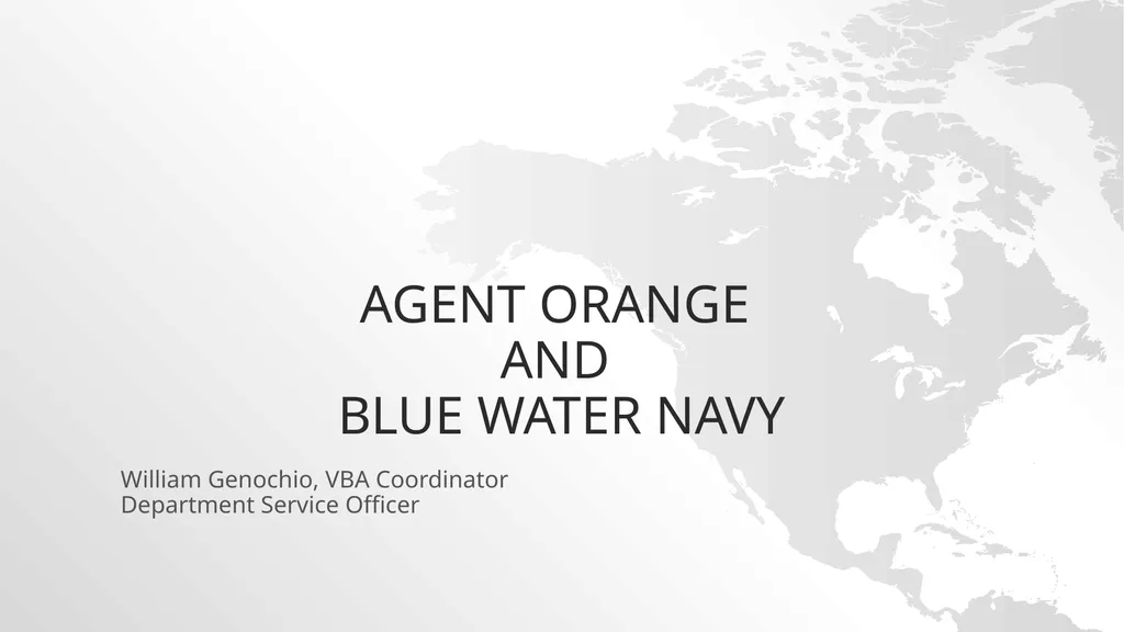 Agent Orange and blue water navy William Genochio,