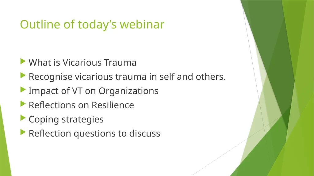 Understanding Vicarious Trauma, Coping strategies - slide 3 of 20