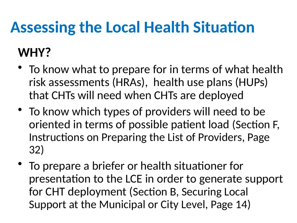 MHO/ CHO Guide For Training, Deployment and - slide 5 of 44