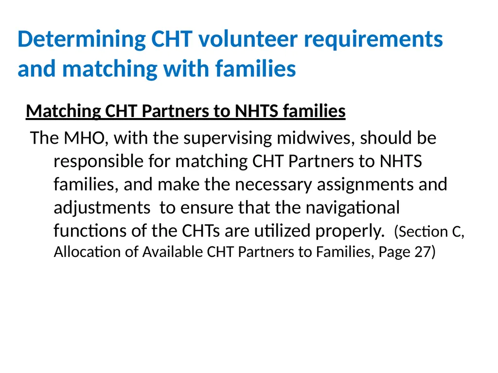 MHO/ CHO Guide For Training, Deployment and - slide 33 of 44